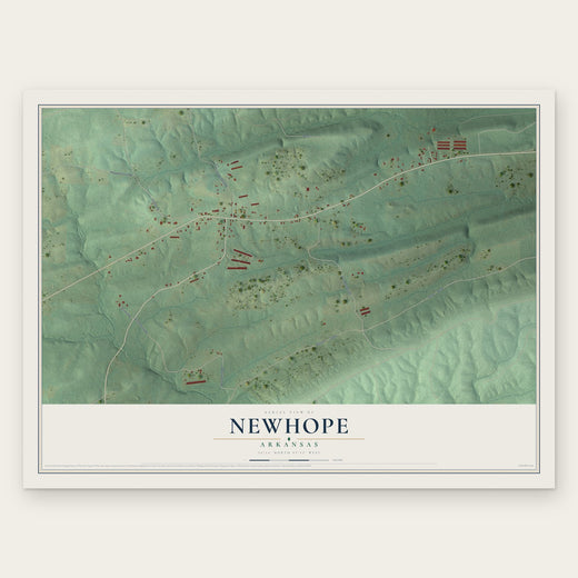 Newhope, Arkansas map print, the full design