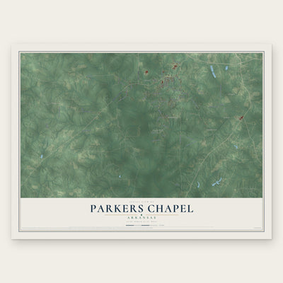 Parkers Chapel, Arkansas map print, the full design