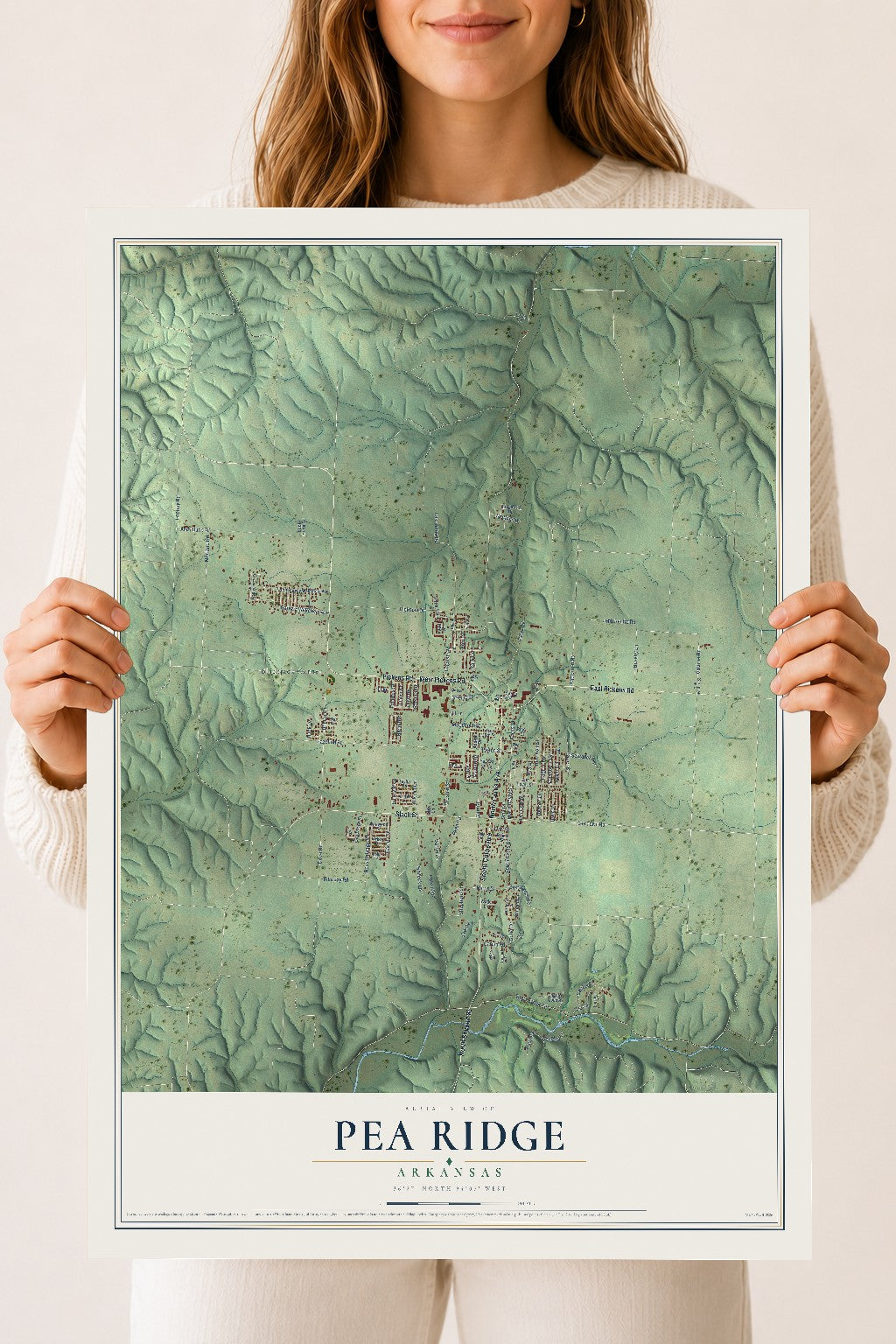 Map of Pea Ridge, Arkansas, 18 x 24 inch unframed archival matte print