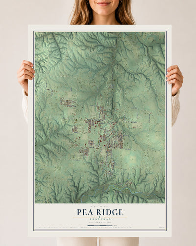 Map of Pea Ridge, Arkansas, 24 x 36 inch unframed archival matte print