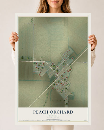 Map of Peach Orchard, Arkansas, 24 x 36 inch unframed archival matte print