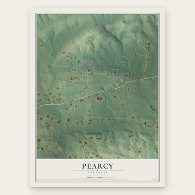 Pearcy, Arkansas map print, the full design