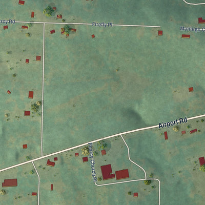 Close-up of the map of Pearcy, Arkansas print showing street and building detail