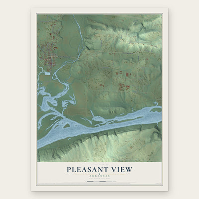 Pleasant View, Arkansas map print, the full design