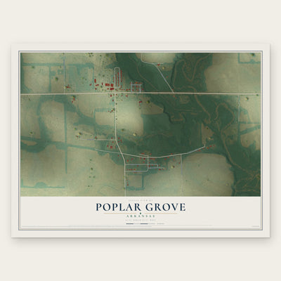 Poplar Grove, Arkansas map print, the full design