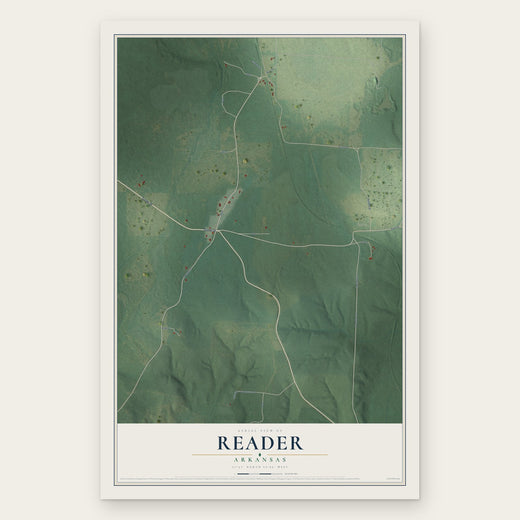 Reader, Arkansas map print, the full design