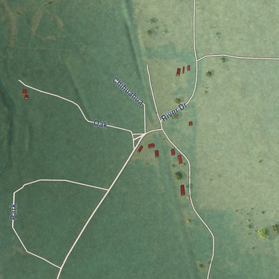 Close-up of the map of Reader, Arkansas print showing street and building detail