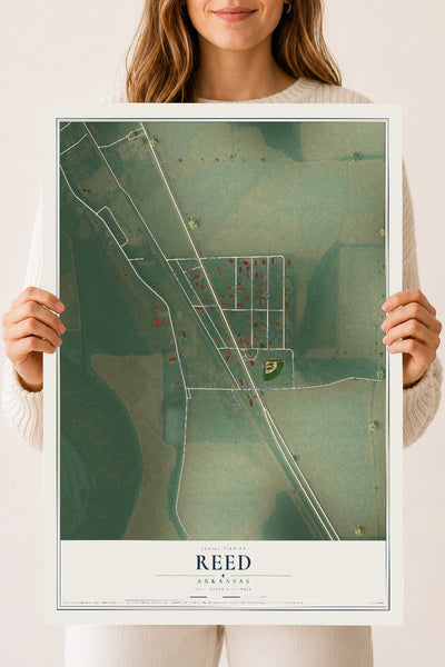 Map of Reed, Arkansas, 18 x 24 inch unframed archival matte print