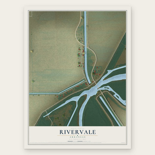 Rivervale, Arkansas map print, the full design