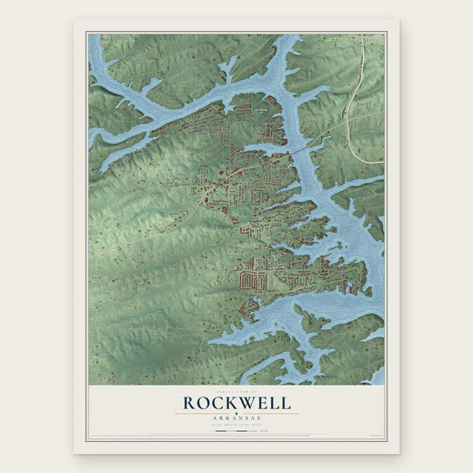 Rockwell, Arkansas map print, the full design