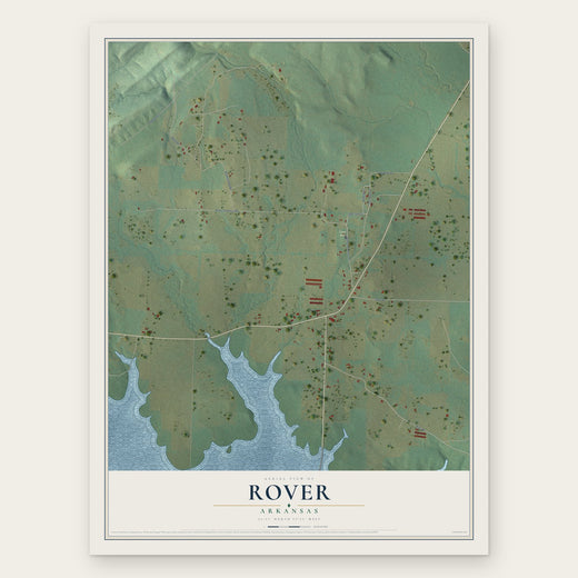 Rover, Arkansas map print, the full design