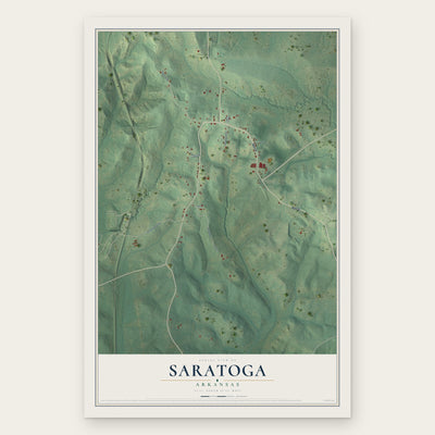 Saratoga, Arkansas map print, the full design