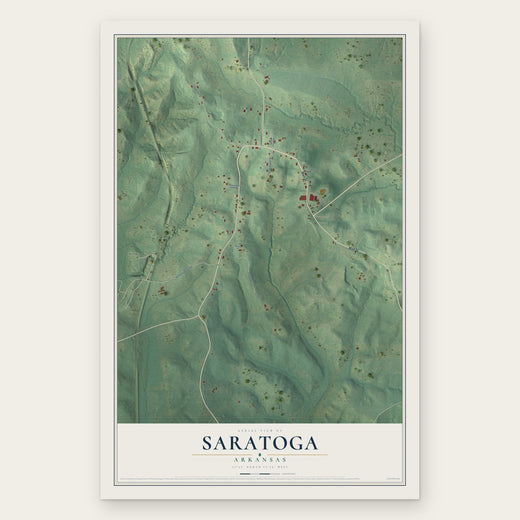 Saratoga, Arkansas map print, the full design