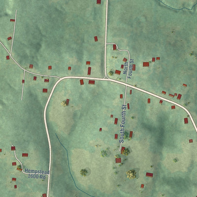 Close-up of the map of Saratoga, Arkansas print showing street and building detail