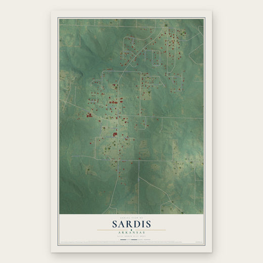 Sardis, Arkansas map print, the full design