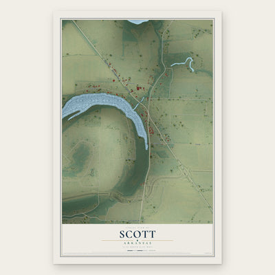 Scott, Arkansas map print, the full design