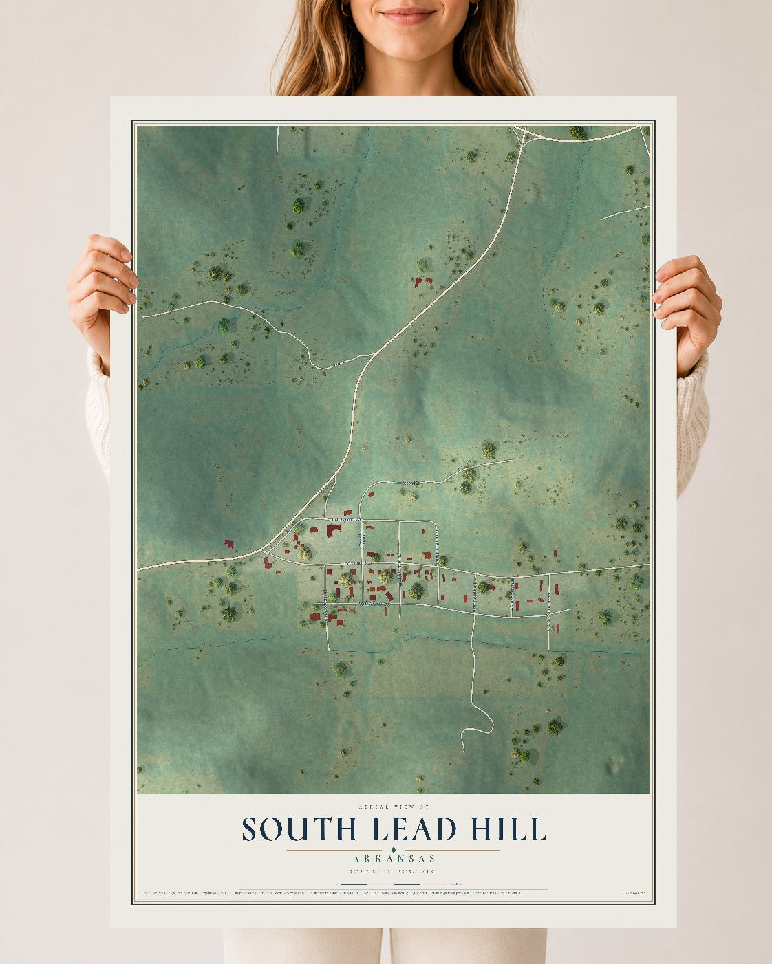 Map of South Lead Hill, Arkansas, 24 x 36 inch unframed archival matte print