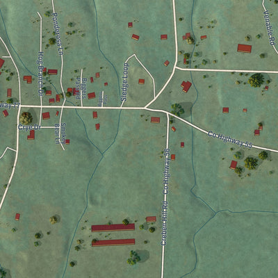 Close-up of the map of Springfield, Arkansas print showing street and building detail