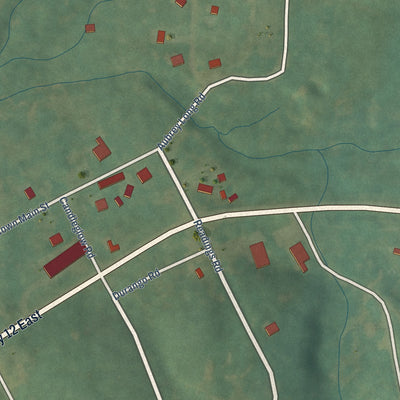 Close-up of the map of Springtown, Arkansas print showing street and building detail