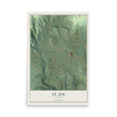 Map of St. Joe, Arkansas, 12 x 18 inch unframed archival matte print