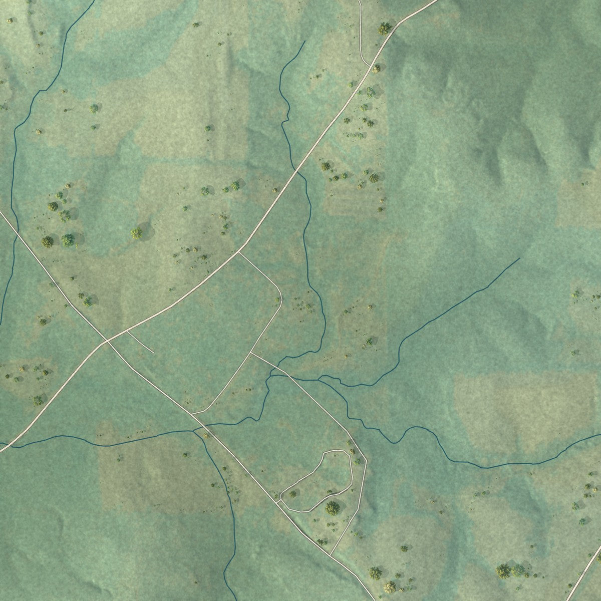 Second close-up of the map of Star City, Arkansas print showing more streets and buildings