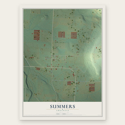 Summers, Arkansas map print, the full design