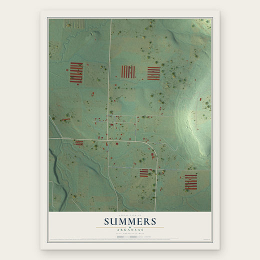 Summers, Arkansas map print, the full design
