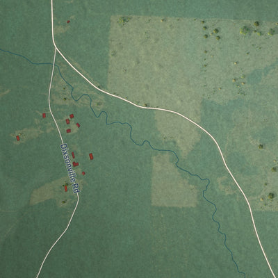 Second close-up of the map of Traskwood, Arkansas print showing more streets and buildings