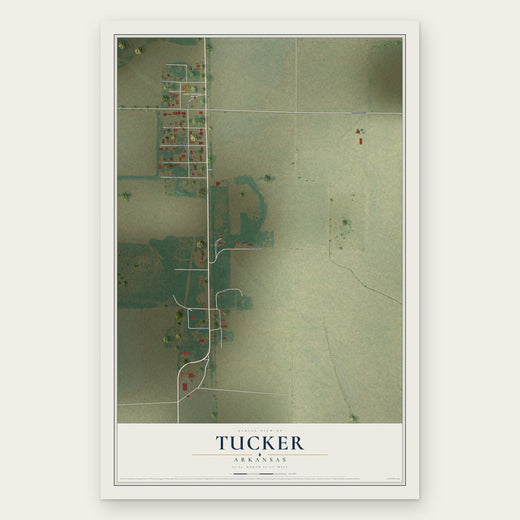 Tucker, Arkansas map print, the full design