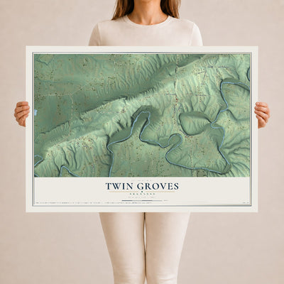 Map of Twin Groves, Arkansas, 24 x 36 inch unframed archival matte print