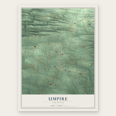 Umpire, Arkansas map print, the full design