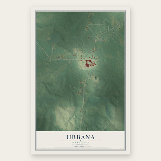 Urbana, Arkansas map print, the full design