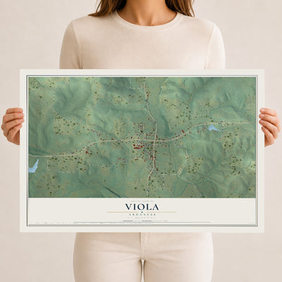 Map of Viola, Arkansas, 12 x 18 inch unframed archival matte print