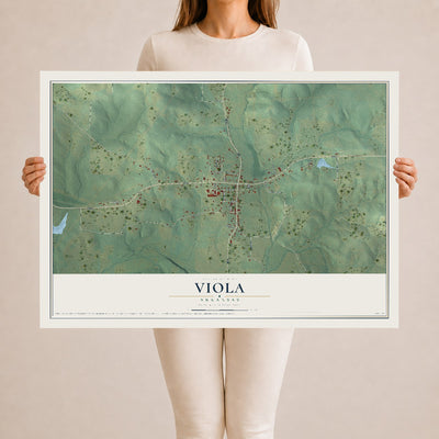 Map of Viola, Arkansas, 24 x 36 inch unframed archival matte print