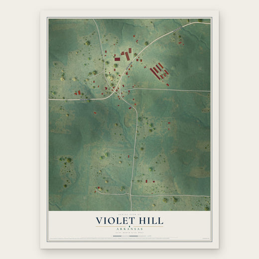 Violet Hill, Arkansas map print, the full design