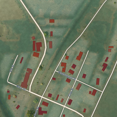 Close-up of the map of Watson, Arkansas print showing street and building detail
