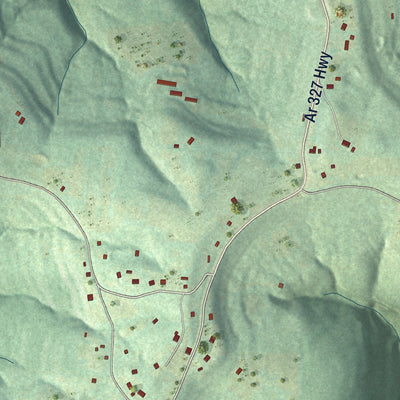 Close-up of the map of Wayton, Arkansas print showing street and building detail
