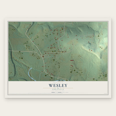 Wesley, Arkansas map print, the full design