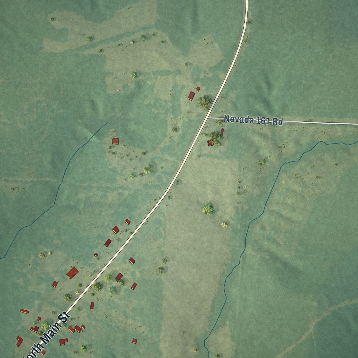 Second close-up of the map of Willisville, Arkansas print showing more streets and buildings