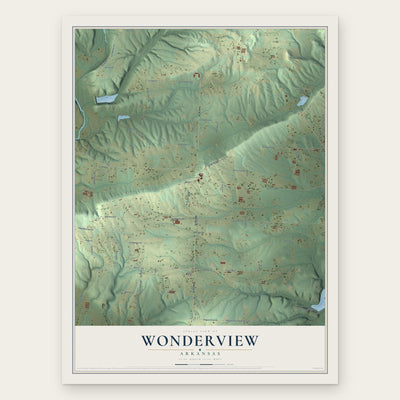 Wonderview, Arkansas map print, the full design