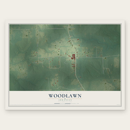 Woodlawn, Arkansas map print, the full design
