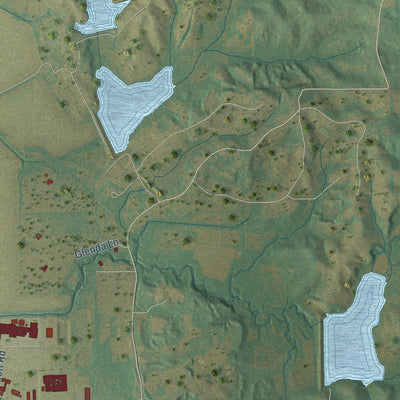 Second close-up of the map of Wynne, Arkansas print showing more streets and buildings