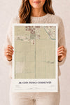 Map of Ak-Chin Indian Community, Arizona, 12 x 18 inch unframed archival matte print