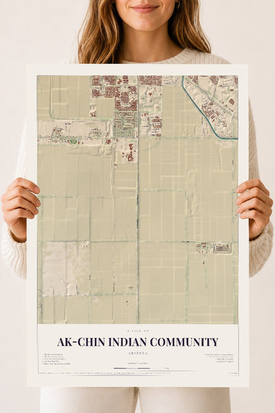 Ak-Chin Indian Community, Arizona map print, 18" x 24", Archival Matte Print