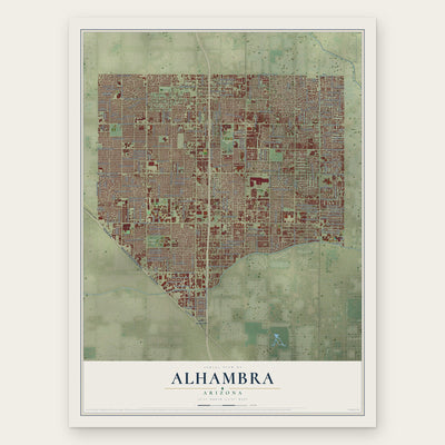 Alhambra, Arizona map print, the full design