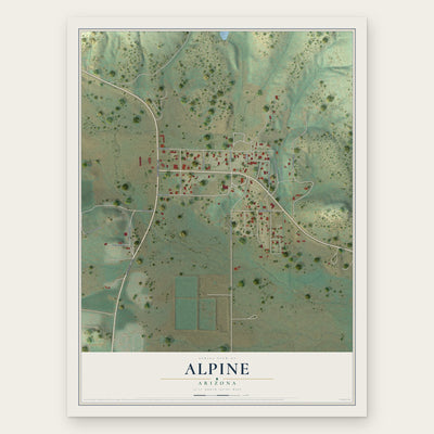 Alpine, Arizona map print, the full design
