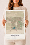 Map of Arizona City, Arizona, 12 x 18 inch unframed archival matte print