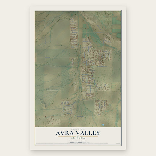 Avra Valley, Arizona map print, the full design