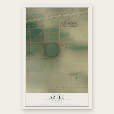 Aztec, Arizona map print, the full design