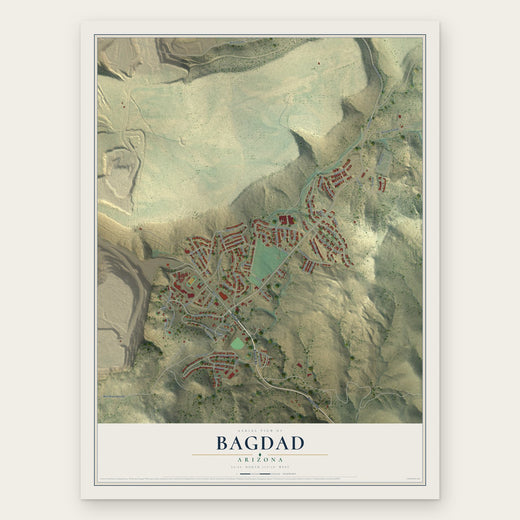 Bagdad, Arizona map print, the full design